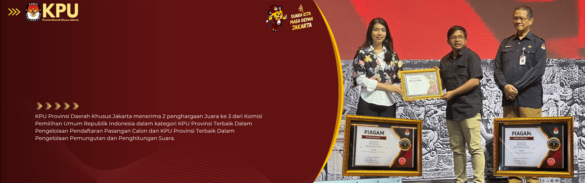 KPU Provinsi Daerah Khusus Jakarta Meraih Penghargaan dari KPU RI